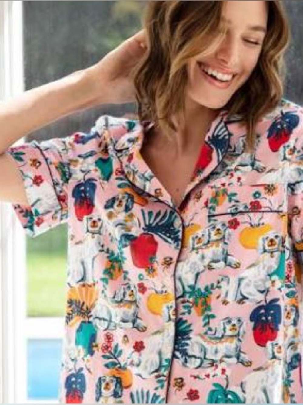 EUC Printfresh Good Dog in Vintage Rose Short Pajama Set size 6X